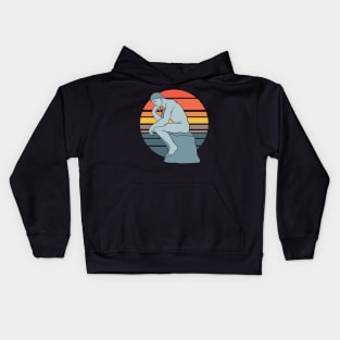 Rodin The Thinker - Vintage Sunrise Edition Kids Hoodie